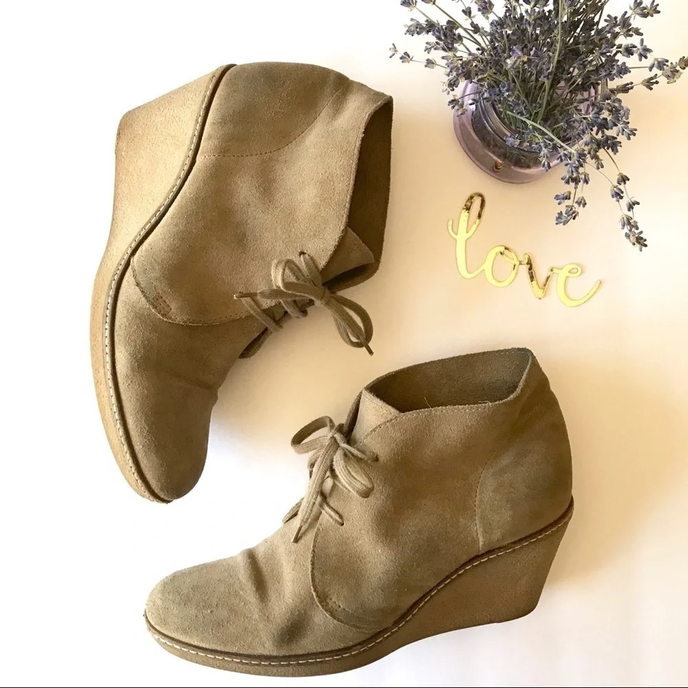 J. Crew MacAlister Suede Wedge Booties Size 9